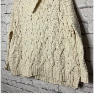Free People Cozy Cream Cable Knit Sweater